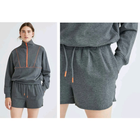 RICHER POORER workout pilates yoga hiking goop-fave terry sweat pocket shorts m - Picture 5 of 10